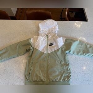Nike Kids Olive and White Raincoat